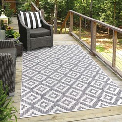 Tapijtenloods Sun In- & Outdoor Vloerkleed Laagpolig Grijs- 160x230 CM