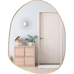 MISOU Spiegel - Organische Vorm - Goud - 30x39cm - Wandspiegel - Wanddecoratie - Miroir Mural - NOVA
