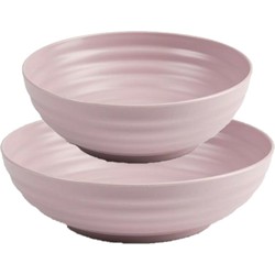 Kommetjes/schaaltjes - 12x stuks - Dessert/ontbijt - Kunststof - Oudroze - Kommetjes