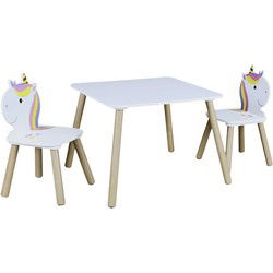 Unicorn Kindertafel set met Stoeltjes - Tekentafel Kinderen