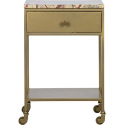 BePureHome Clinic Nachtkastje - Marmer - Antique Brass - 68,5x45x35