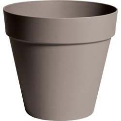 Mega Collections Plantenpot/bloempot - kunststof - taupe bruin - D39 x H35 cm - Plantenpotten