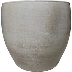 Mica Decorations Bloempot - lichtgrijs - keramiek - 28 x 26 cm - Plantenpotten