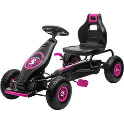 4goodz Homcom Skelter met Verstelbare Stoel, 5-12 Jaar - Roze+Zwart