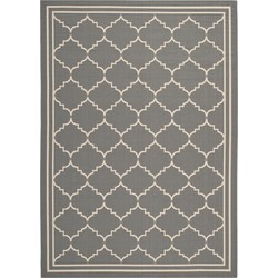 Safavieh Trellis Indoor/Outdoor Woven Area Rug, Courtyard Collection, CY6889, in Grey & Beige, 160 X 231 cm