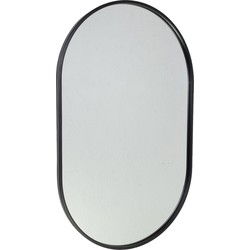 Fragix Boston Spiegel Ovaal - Zwart - Metaal - 80x50