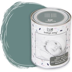 Baby's Only Muurverf mat voor binnen - Babykamer & kinderkamer - Stonegreen - 1 liter - Op waterbasis - 8-10m² schilderen - Makkelijk afneembaar