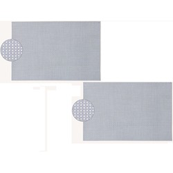 2x Rechthoekige placemats grijs/lila paars kunststof 45 x 30 cm - Placemats