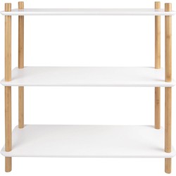 Plankenkast Simplicity - Bamboe Wit - Small - 80x30x82,5cm