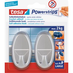 Powerstrips haken ovaal large Tesa 2 stuks - Handdoekhaakjes