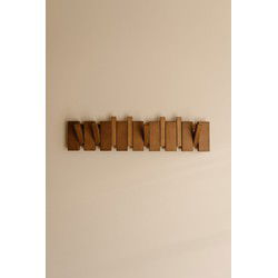 Indore Home - Wandkapstok Flip - Hout - Inklapbaar - 8 Haken - Pianokapstok