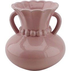 Vase - Pearl Neck - Stoneware- Light Pink- 14x14x15cm