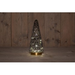 B.O.T. Tree Glass 13X28,5 cm Grey With Golden Base 10Led