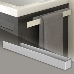 Handdoekstang zonder boren met 2 zelfklevende pads 40 cm zilver aluminium ML design