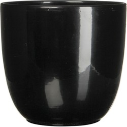 Plantenpot/Bloempot voor binnen zwart glans H16 x D17 cm - Plantenpotten