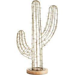 cactus decoratie goud brass h:35