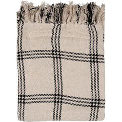 Clayre & Eef Plaid Beige Zwart Katoen Ruiten