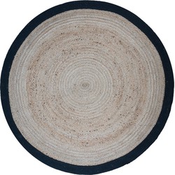 Vloerkleed Jute Rond Naturel/Zwart ø160 cm