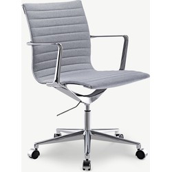 Furnicher Walton bureaustoel - Stoffen zitting - Chroom frame - In hoogte verstelbaar - Draaibaar - Lichtgrijs