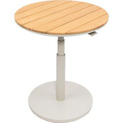 Padroni verstelbare bijzettafel sunny creme teak dia. 59 cm