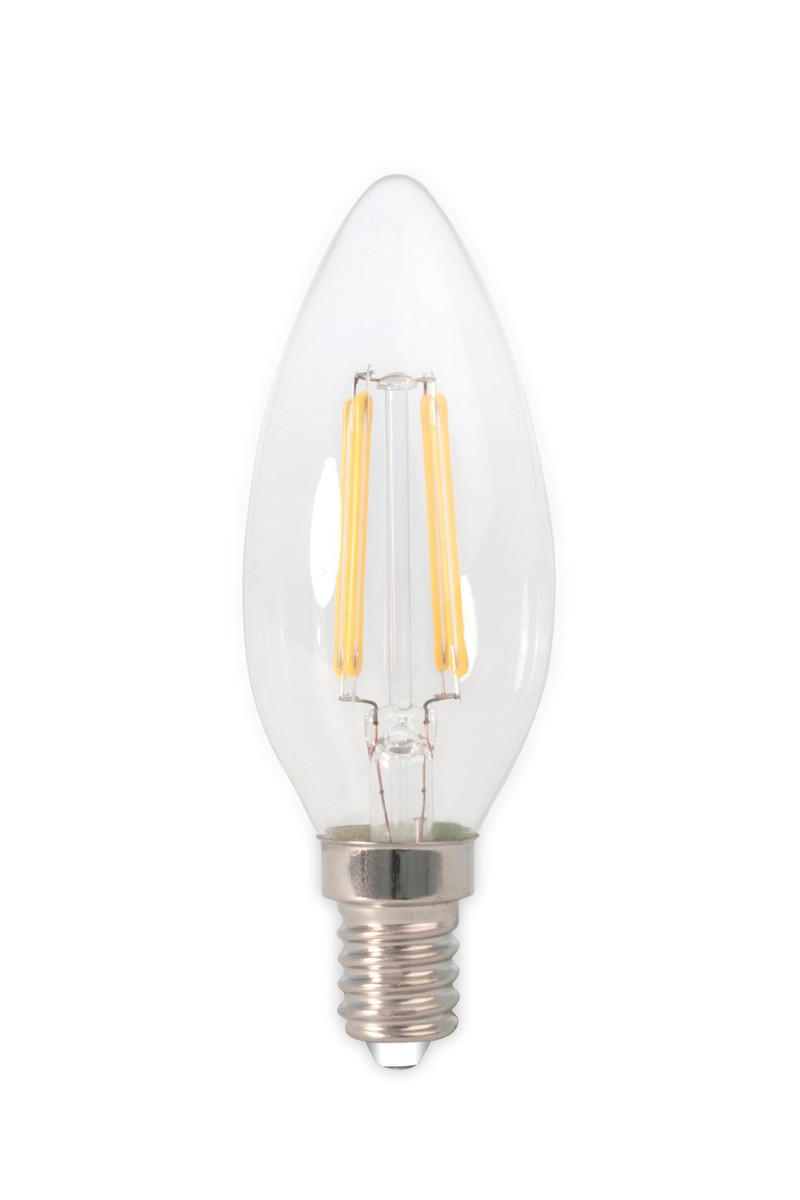 3 stuks - LED volglas Filament Kaarslamp 240V 3,5W 350lm E14 B35, Helder 2700K CRI80 Dimbaar - Calex - 