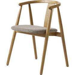 Eetkamerstoel Naturel/Bruin Eikenhout - 52x59x76,6cm - Relate - Set van 2