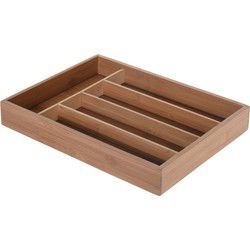 Excellent Houseware Besteklade - 2x - bamboe hout - 26 x 35 cm - Bestekbakken