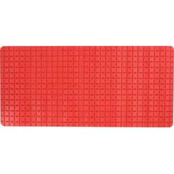 MSV Douche/bad anti-slip mat badkamer - rubber - rood - 76 x 36 cm - Badmatjes