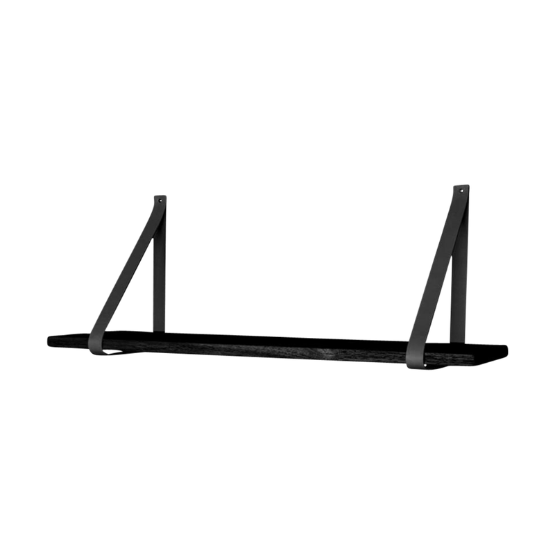 Thomas houten wandplank zwart - 80 x 20 cm - 