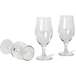 Bormioli Bierglazen - 3x stuks - speciaalbier glazen - op voet - 520 ml - 20 cm - Speciaal bier - Bierglazen