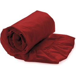 Heckett & Lane Hoeslaken Satin fitted sheet Aurora Red 80 x 200 cm