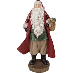 Clayre & Eef Beeld Kerstman 23 cm Rood Polyresin Kerstfiguren