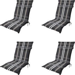 Madison -  Tuinstoelkussen Lage Rug Nils taupe - Ca. 105x50 cm - Set van 4
