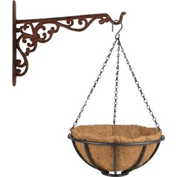 Hanging basket 30 cm met muurhaak - metaal - complete hangmand set - Plantenbakken