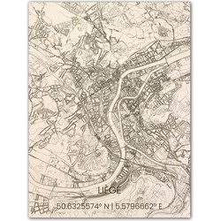 Houten Citymap Luik 80x60 cm 