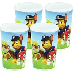 4x stuks kunststof drinkbeker Paw Patrol 220 ml - Kinderservies