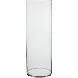 Mica Decorations bloemenvaas - cilinder - glas - transparant - 70 cm - Vazen