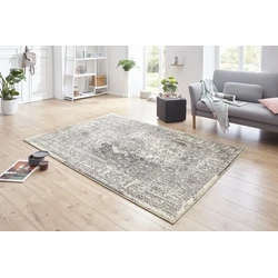 Vintage Laagpolig vloerkleed - Plume - Crème / Grijs - 160 X 230 CM