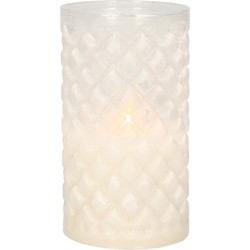 1x stuks luxe led kaarsen in glas D7,5 x H12,5 cm - LED kaarsen