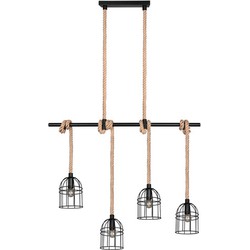 Industriële Hanglamp  Wodan - Metaal - Zwart