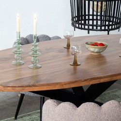 Eettafel Ovaal - Hout - Metaal - 200x100x77cm - Kim - Giga Meubel