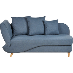 Beliani MERI - Chaise longue-Blauw-Linnen