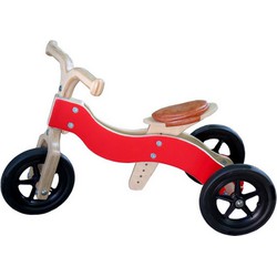 Van Dijk Toys houten loopfiets Dike-Trike rood 2 in 1