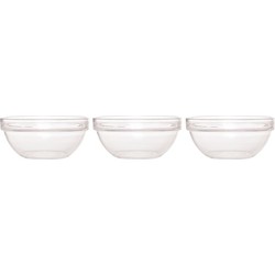 Luminarc Saladeschaal - 3x - glas - serveerschaal rond - 20 cm - Saladeschalen