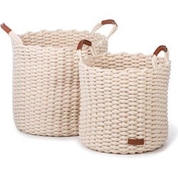 Korbo mand L wit, set van 2