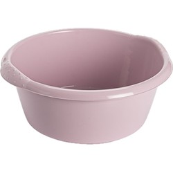 Kunststof teiltje/afwasbak rond 25 liter zacht roze - Afwasbak