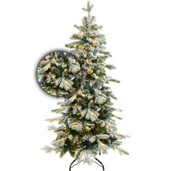 Excellent Trees® LED Varberg Green 150 cm Kerstboom met Sneeuw en Verlichting