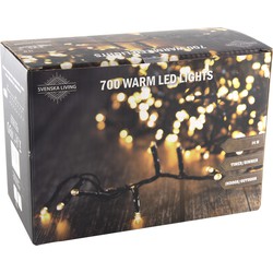 Kerstverlichting warm wit buiten 700 lampjes 1400 cm inclusief timer en dimmer - Kerstverlichting kerstboom