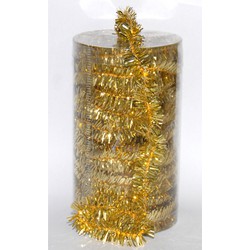 2x stuks folie tinsel slingers/guirlandes goud 20 meter kerstslingers - Kerstslingers
