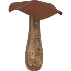 Clayre & Eef Decoratie Paddenstoel Bruin Hout